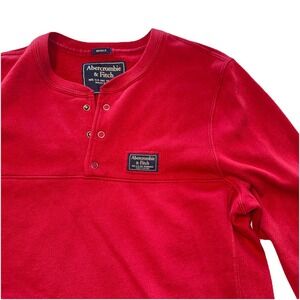 Abercrombie & Fitch Men's Size Large Red 2012 Sweater 3 Snap Muscle Fit